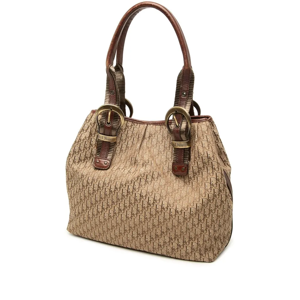 Dior Diorissimo Trotter Canvas Tote Beige Canvas Good - Back View