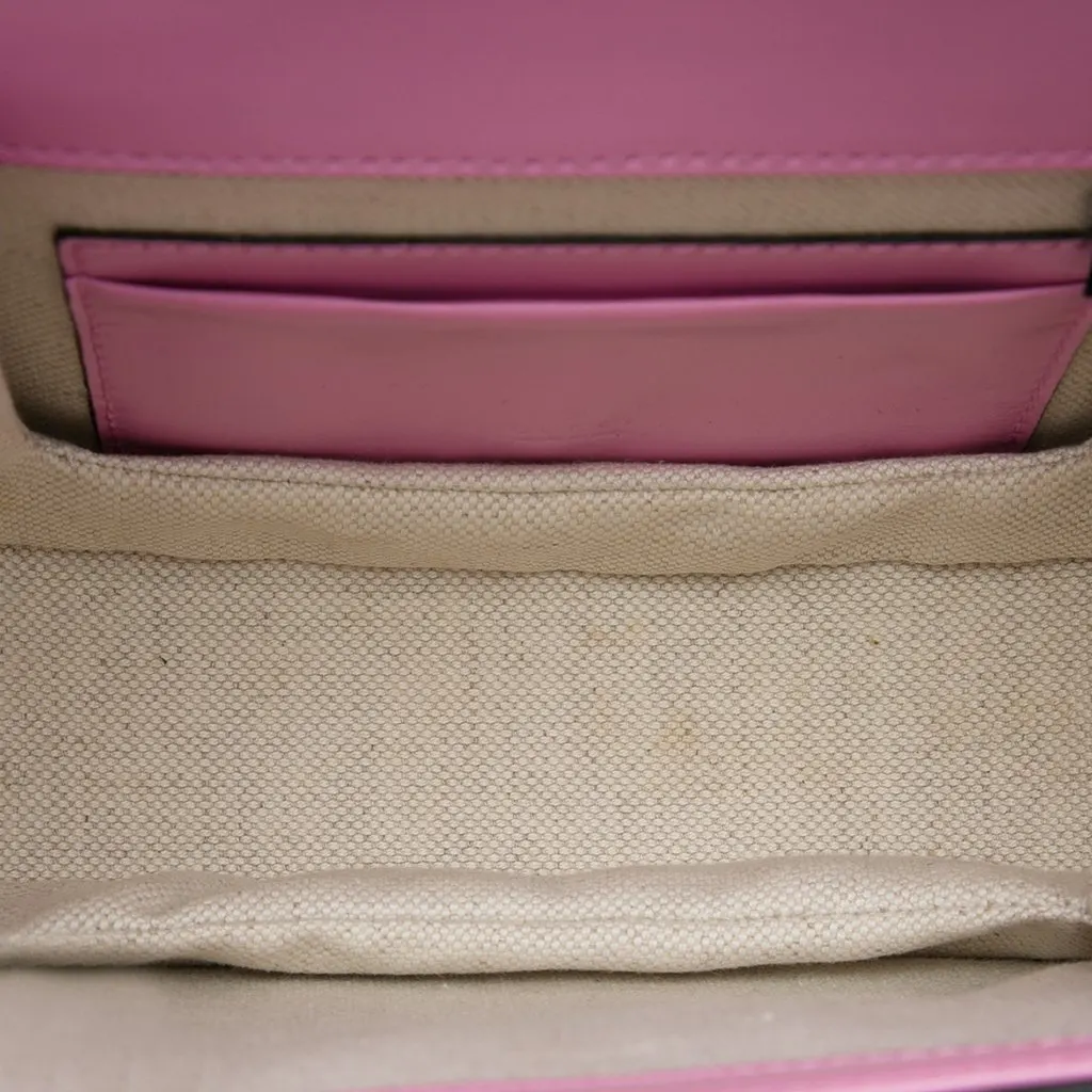 Gucci Mini Calfskin Web 1947 Bamboo Top Handle Bag Pink Leather Very good - Model View
