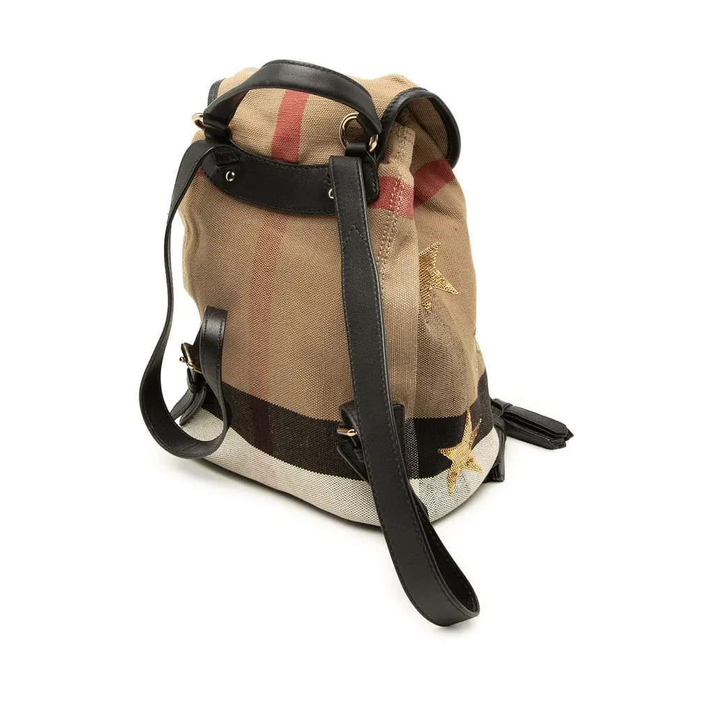 Burberry Mega Check Canvas Star Sequin Backpack Brown Canvas Very good - Back View