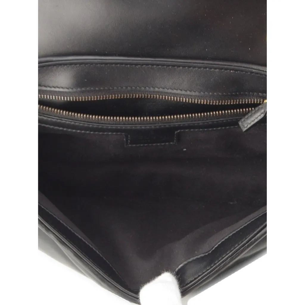 Gucci Medium GG Marmont GG Studded Matelasse Leather Shoulder Bag Black Leather Very good - Model View