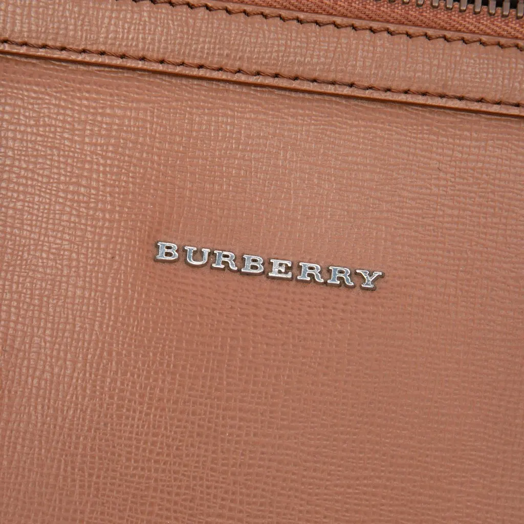 Burberry Bicolor Leather Barrow Business Bag Brown Leather Very good - Box View