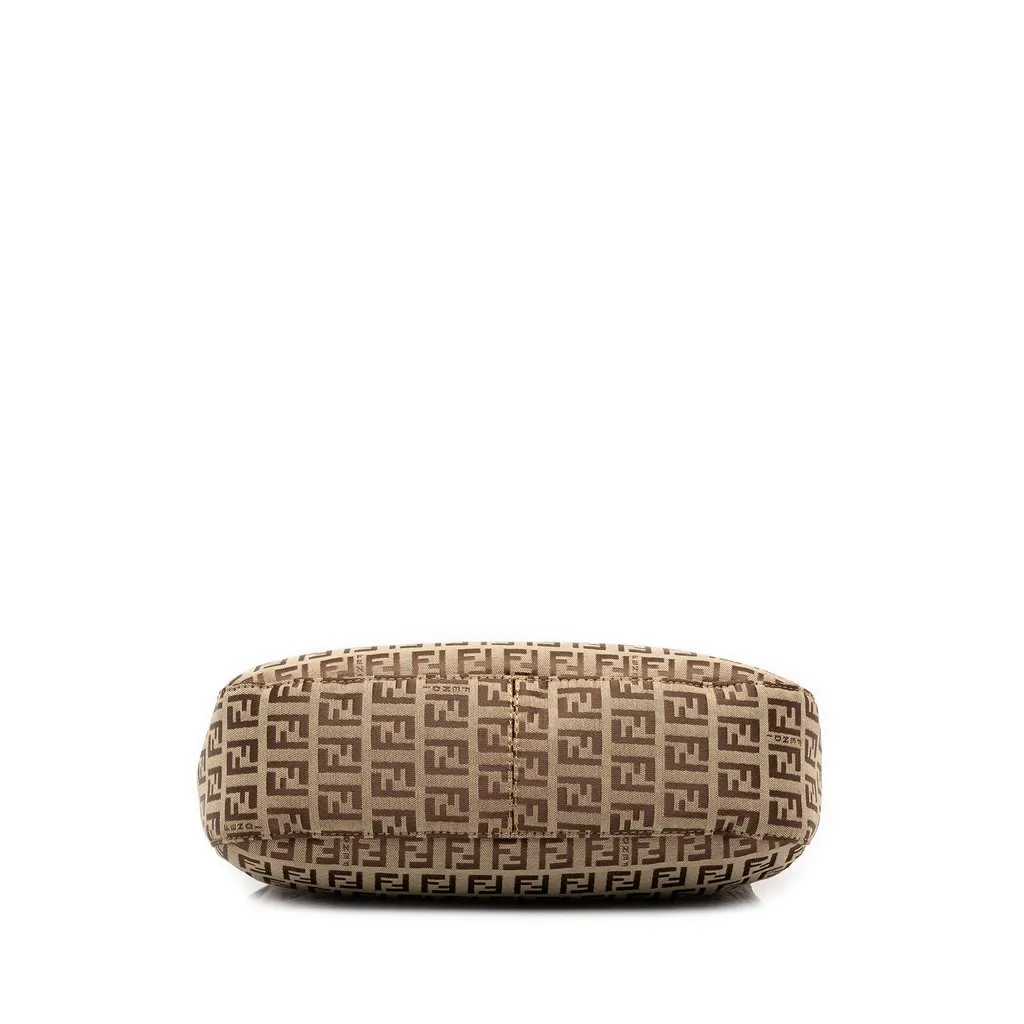 Fendi Zucchino Canvas Shoulder Bag Brown Canvas Good - Inside View