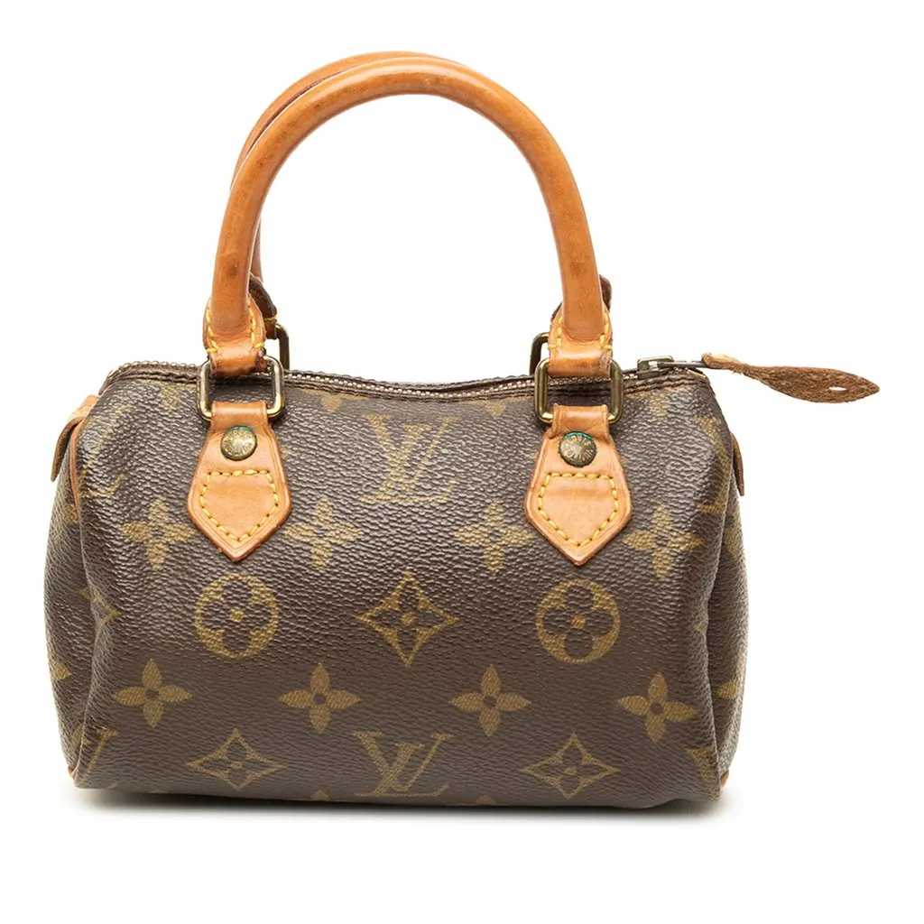 Louis Vuitton Monogram Mini Speedy HL Brown Canvas Good - Front View