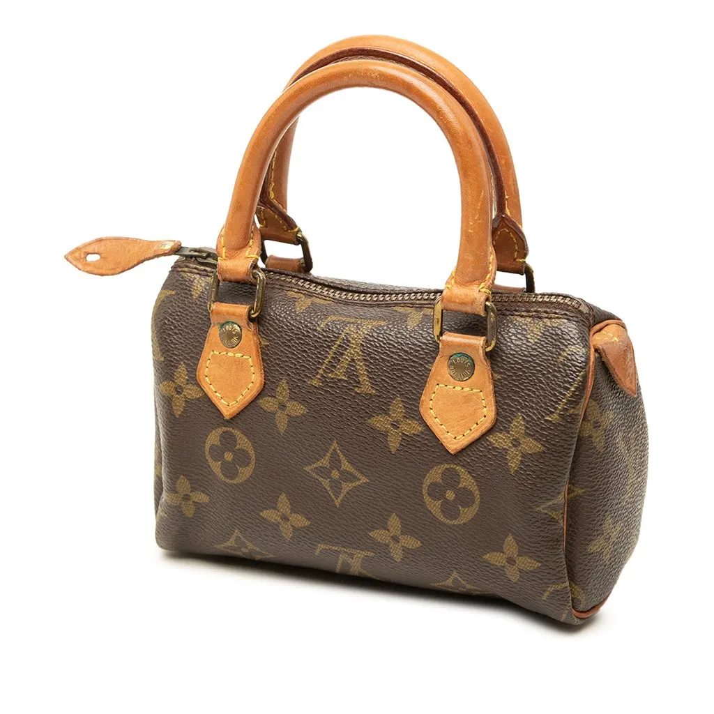 Louis Vuitton Monogram Mini Speedy HL Brown Canvas Good - Back View