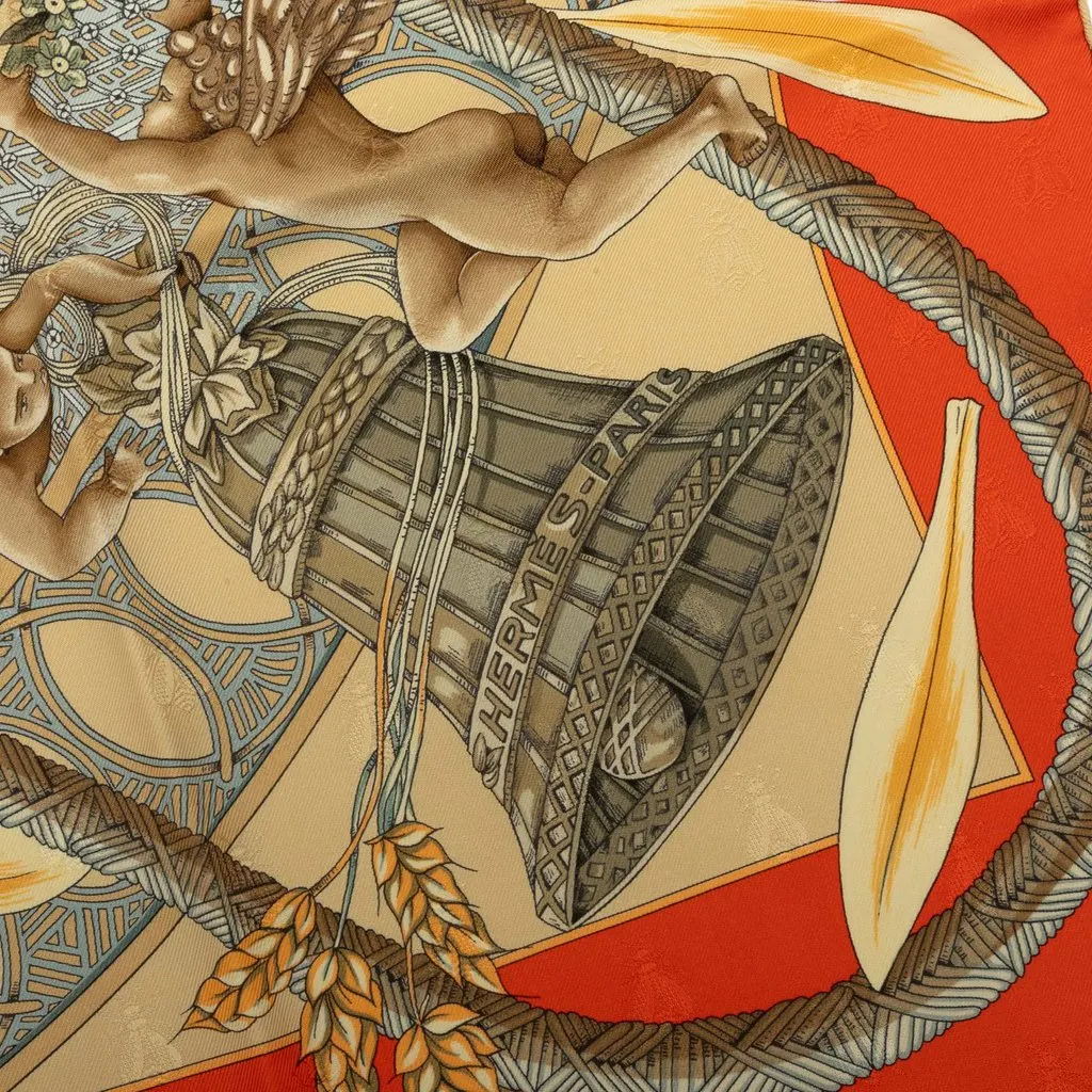 Hermès Amours Silk Scarf Yellow Silk Very good - Inside View