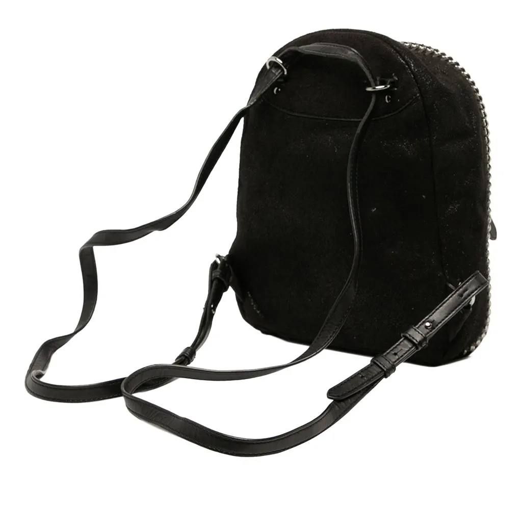 Stella McCartney Shaggy Deer Falabella Backpack Black Polyester Good - Back View