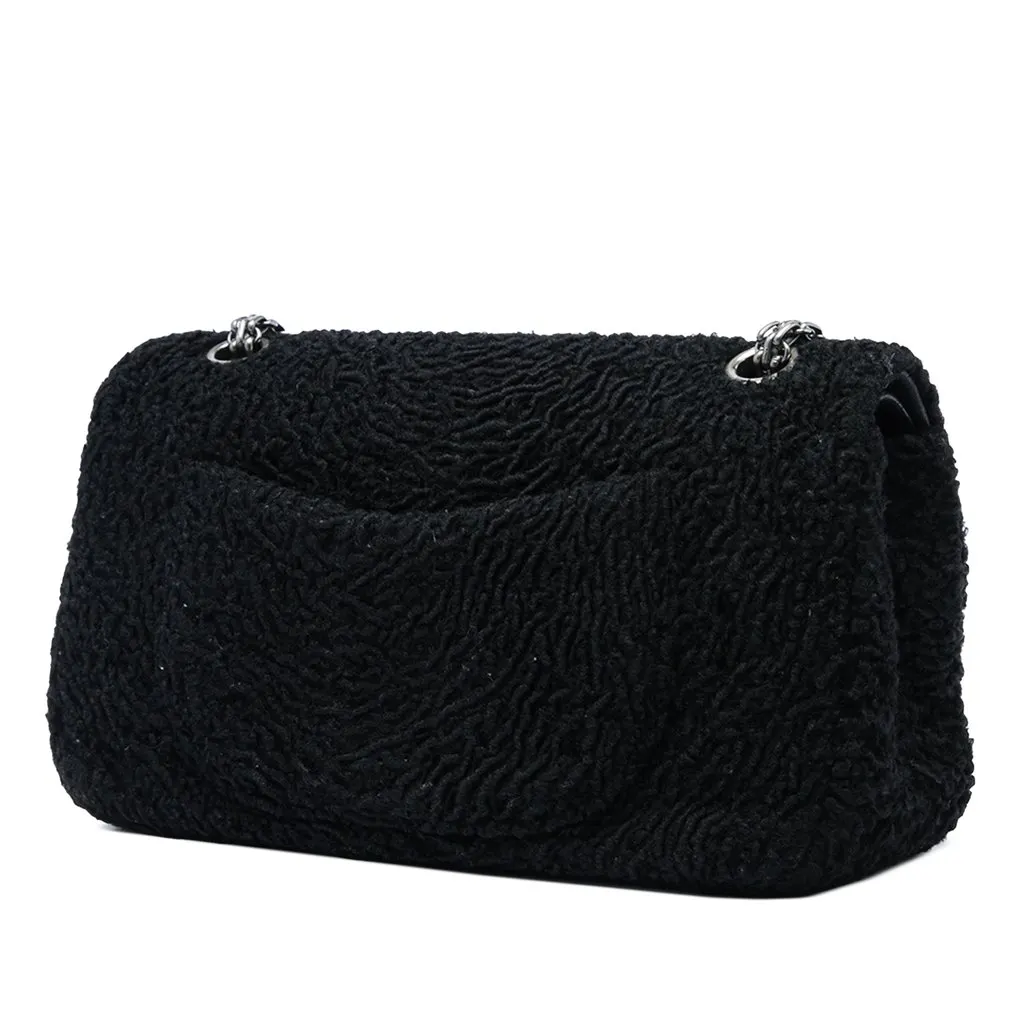 Chanel Boucle Wool Reissue 2.55 Double Flap 225 Black Very good - Back View