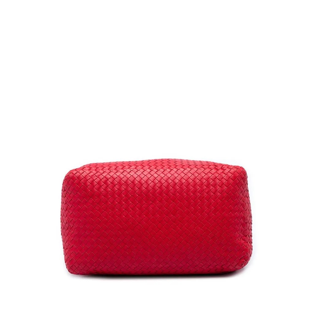 Bottega Veneta Large Nappa Intrecciato Cesta Tote Red Leather Good - Inside View
