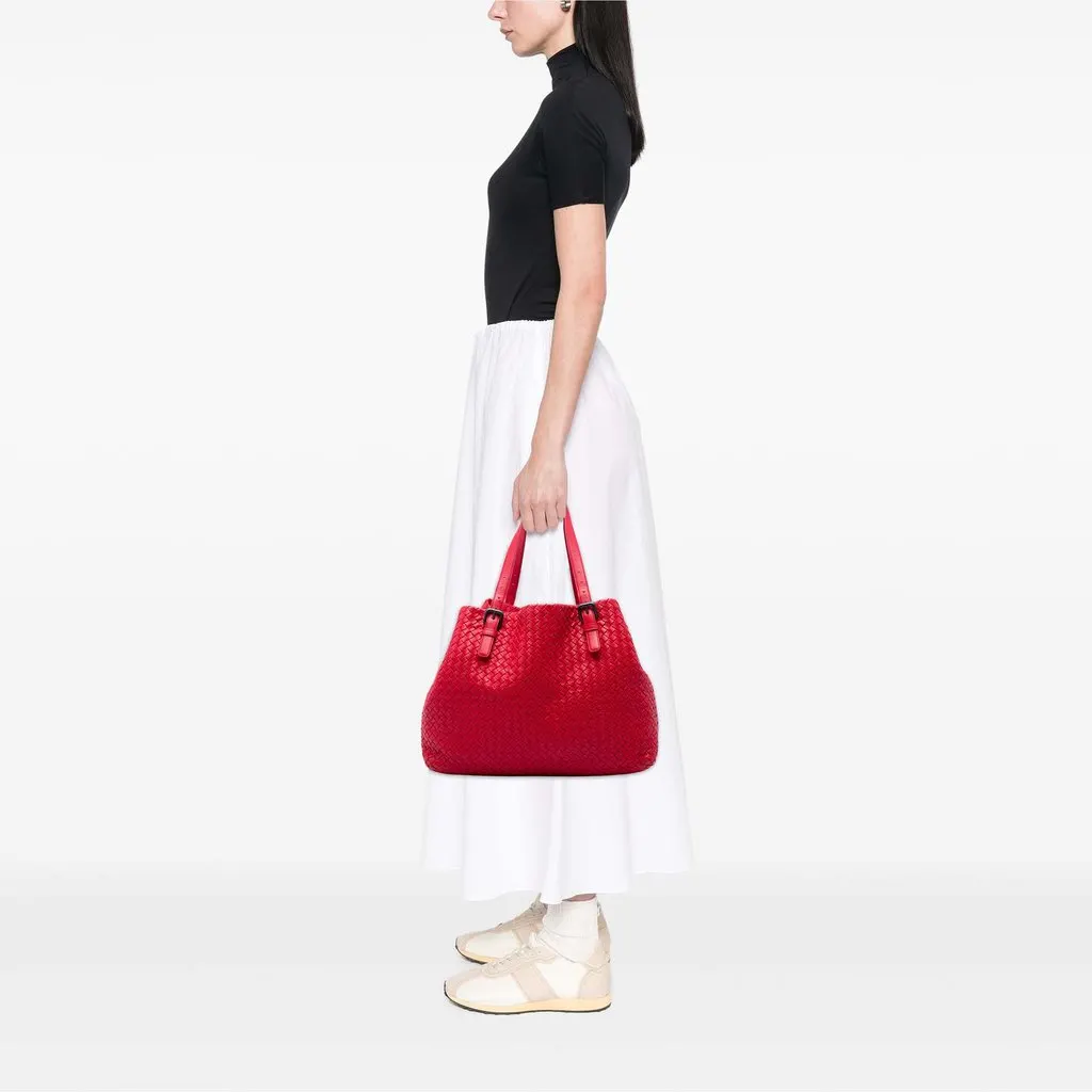 Bottega Veneta Large Nappa Intrecciato Cesta Tote Red Leather Good - Box View