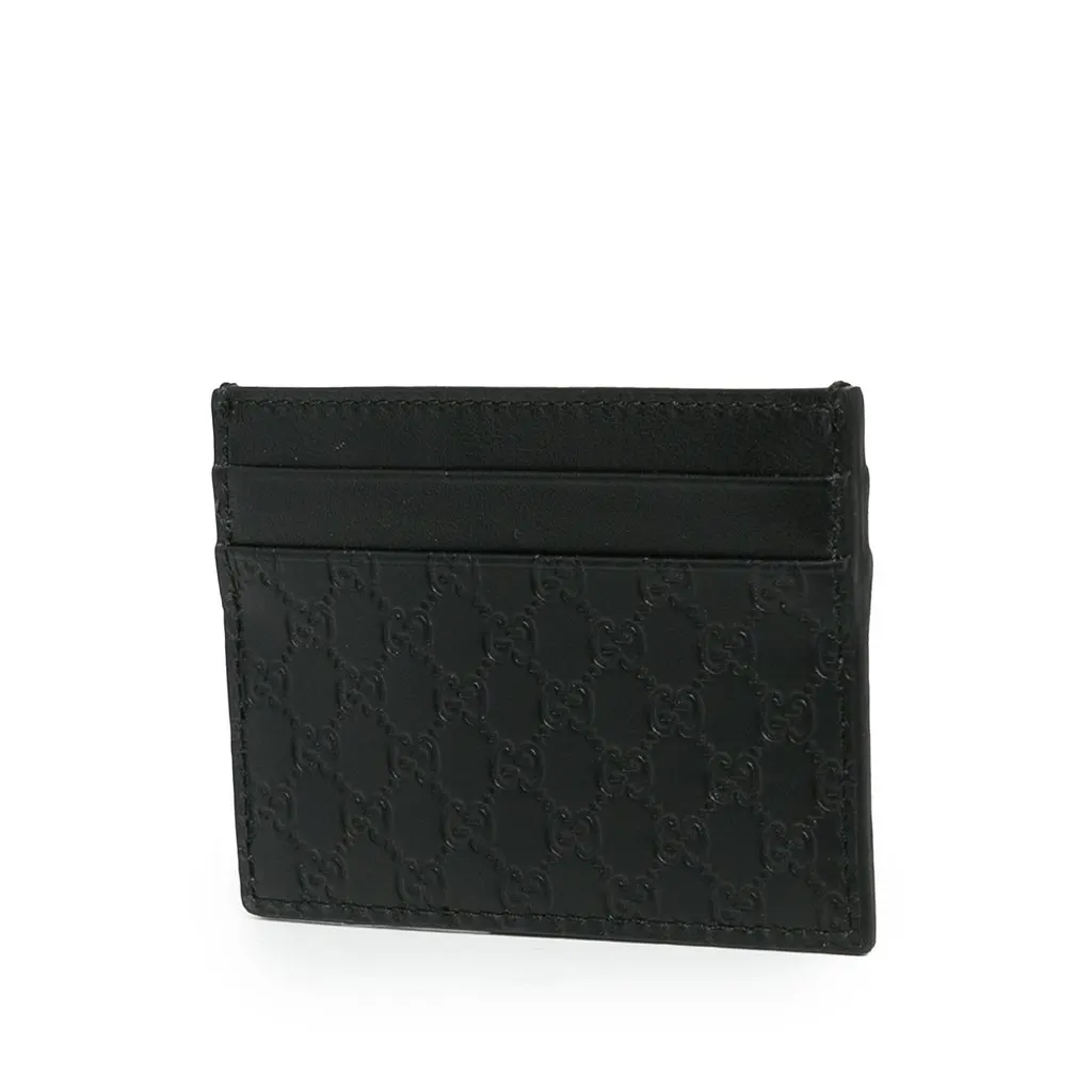 Gucci Microguccissima Card Holder Black Leather Very good - Back View