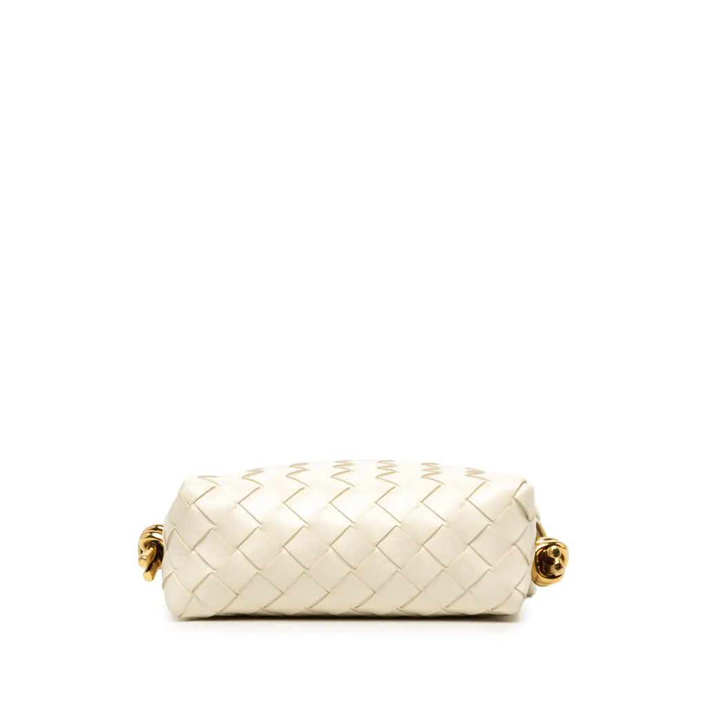 Bottega Veneta Mini Nappa Intrecciato Loop Camera Bag White Leather Very good - Inside View
