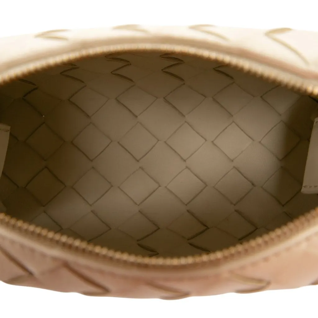 Bottega Veneta Mini Nappa Intrecciato Loop Camera Bag White Leather Very good - Model View