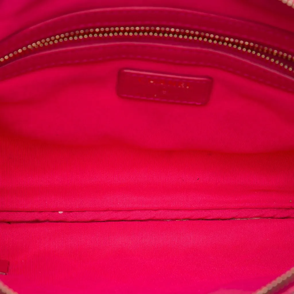 Chanel Medium Quilted Lambskin O Case Clutch Pink Leather Very good - Model View