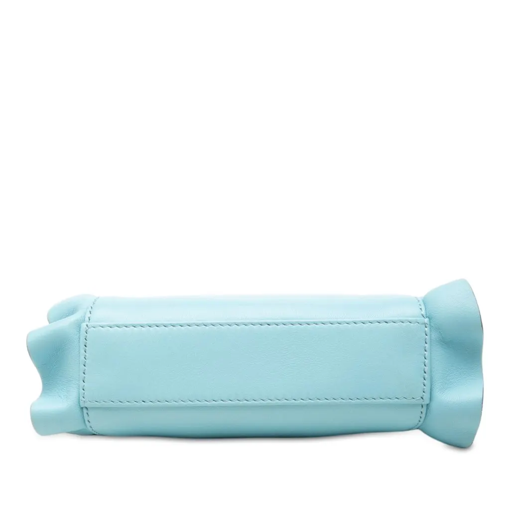 Fendi Micro Bicolor Nappa Waves Peekaboo Iconic Satchel Blue Leather Very good - Inside View