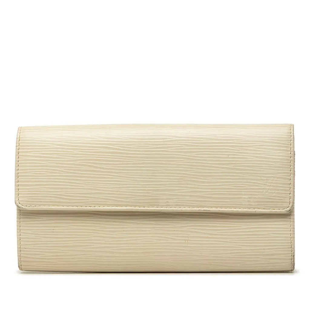 Louis Vuitton Epi Sarah Long Wallet White Leather Good - Front View