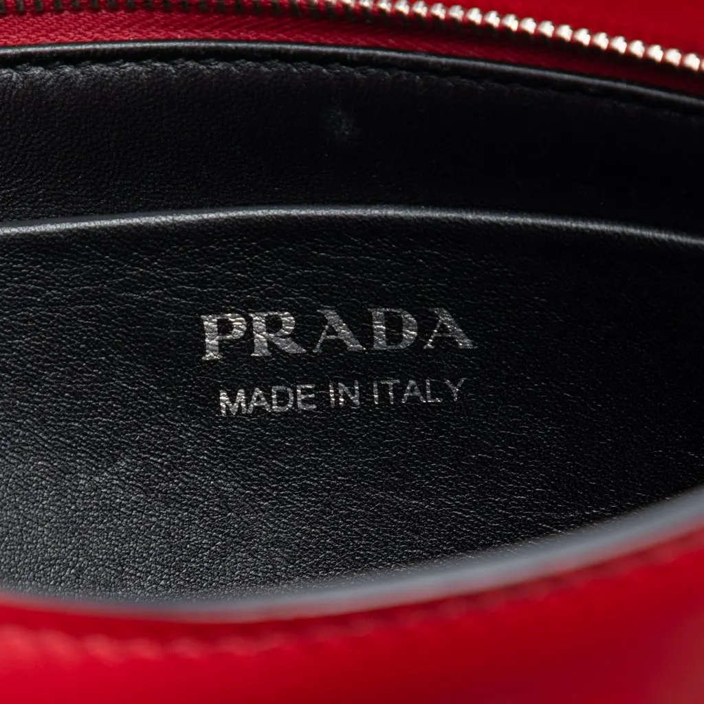 Prada City Calf Sidonie Crossbody Red Leather Very good - Box View
