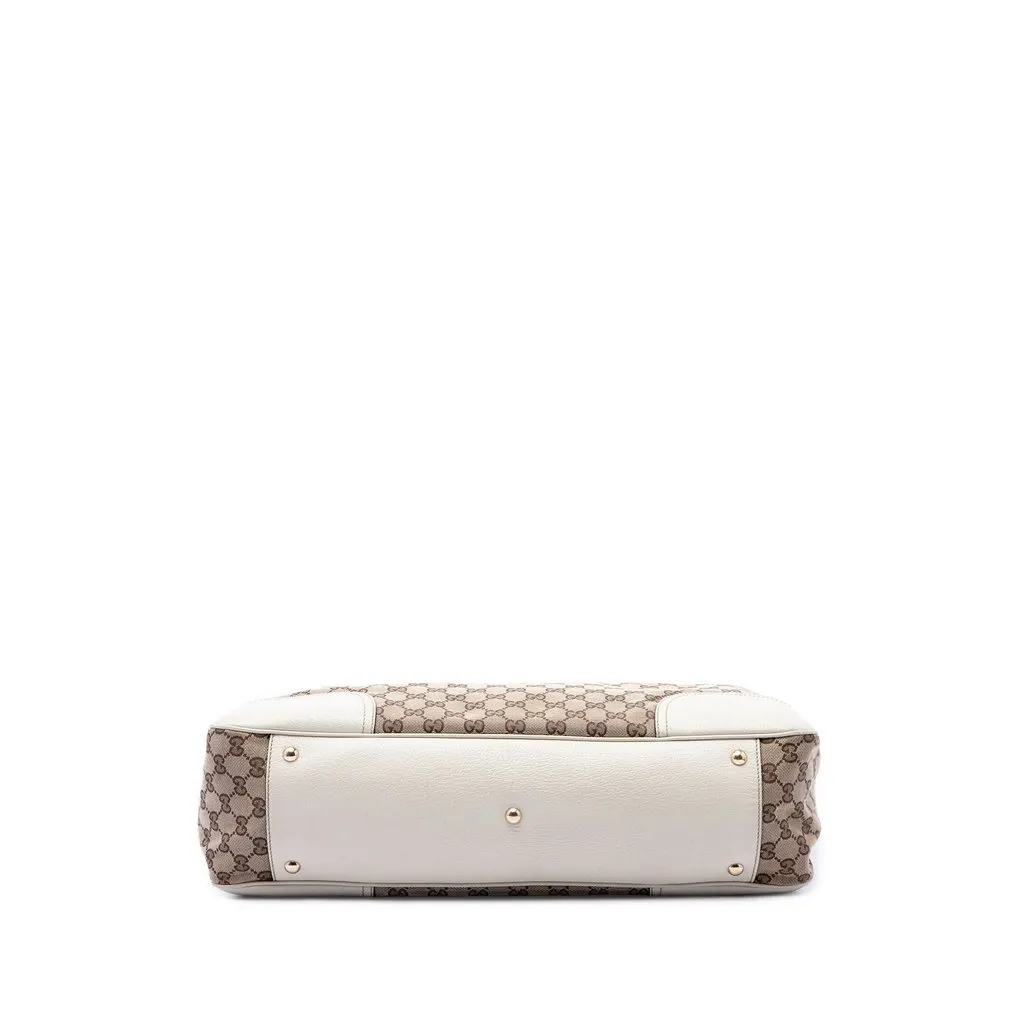 Gucci GG Canvas Web Princy Tote Beige Canvas Good - Inside View
