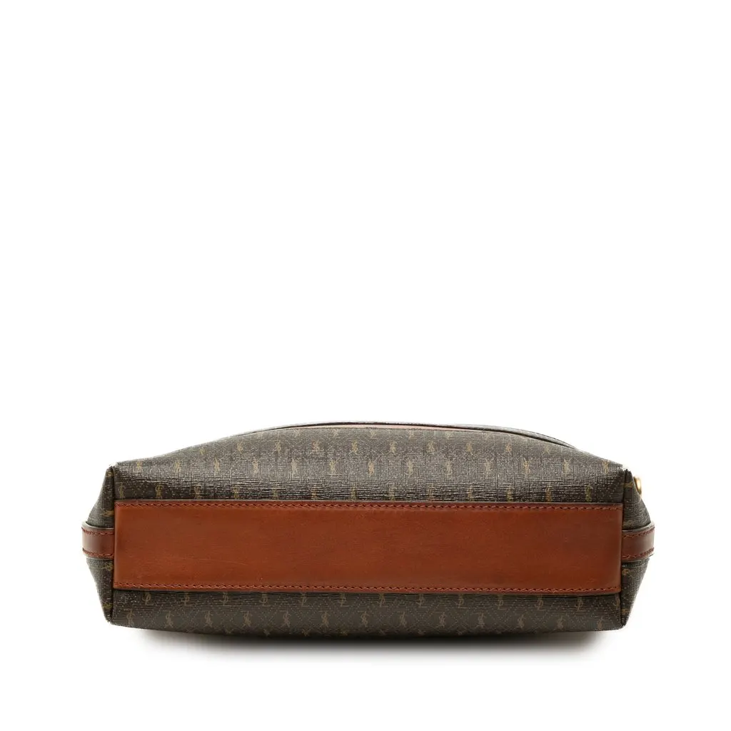 Saint Laurent Le Monogramme Coated Canvas and Leather Shopper Tote Brown Canvas Good - Inside View