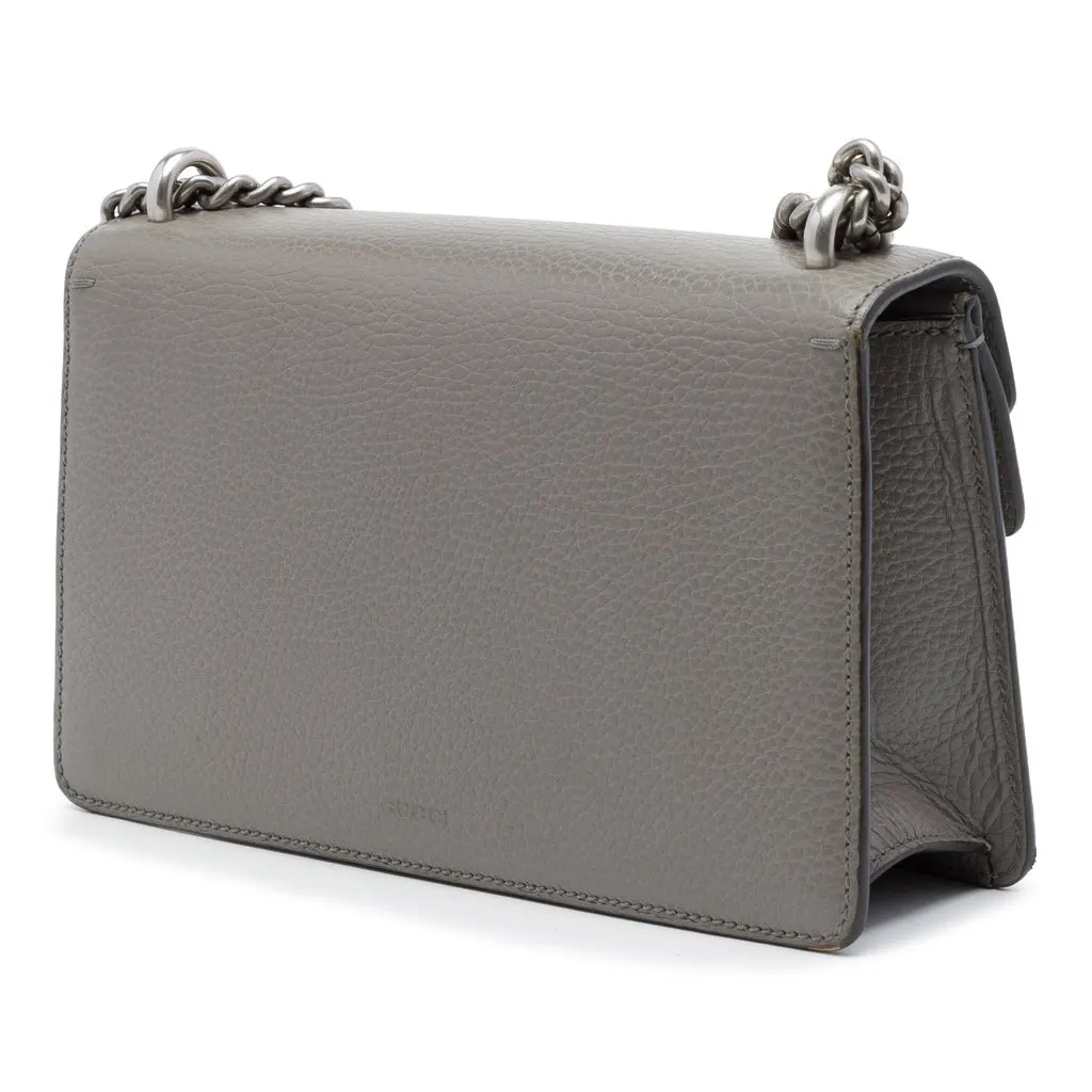 Gucci Medium Calfskin Dionysus Crossbody Grey Leather Good - Back View