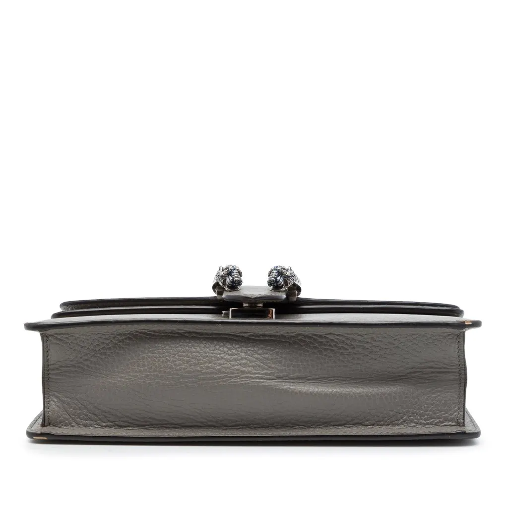 Gucci Medium Calfskin Dionysus Crossbody Grey Leather Good - Inside View