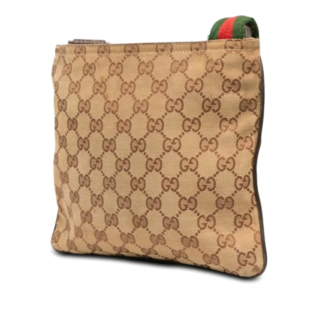 Gucci GG Canvas Web Crossbody Beige Canvas Very good - Back View