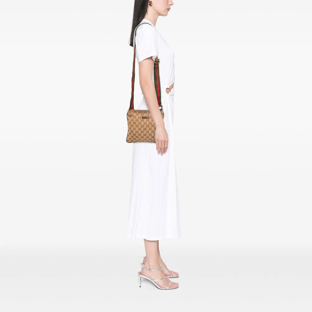 Gucci GG Canvas Web Crossbody Beige Canvas Very good - Box View