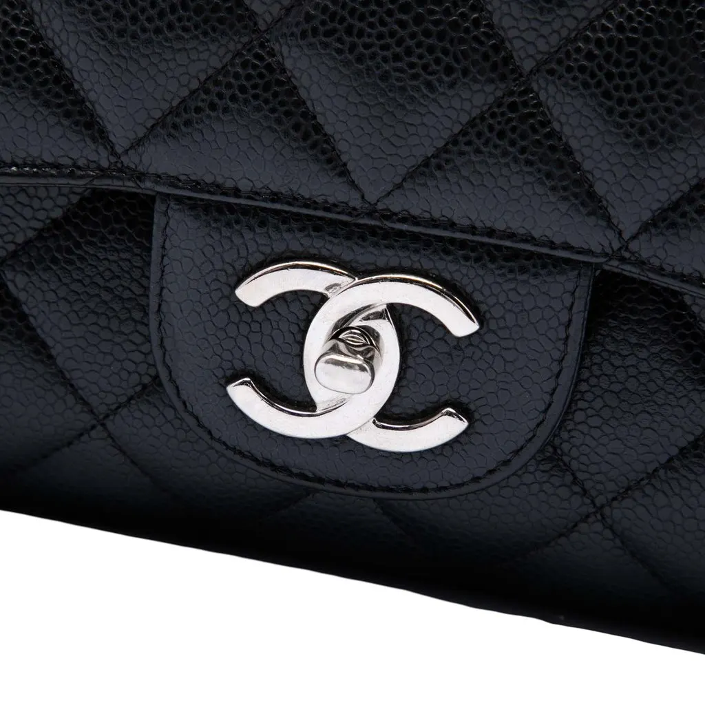 Chanel Maxi Classic Caviar Double Flap Black Leather Good - Box View