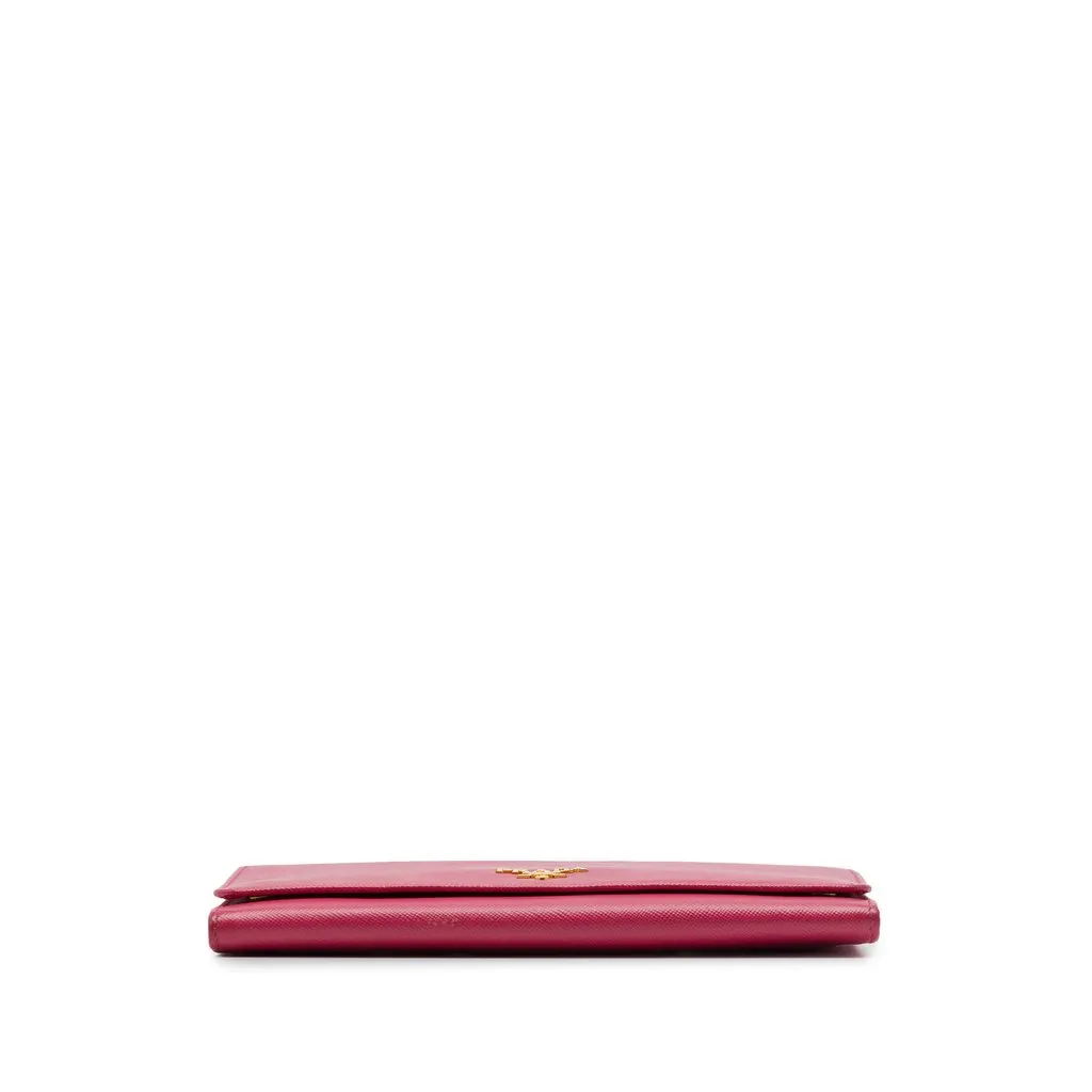 Prada Saffiano Wallet on Chain Pink Leather Very good - Inside View