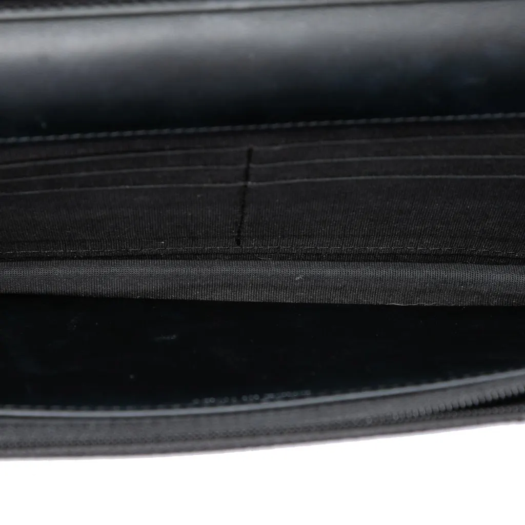 Chanel Quilted Caviar Boy Wallet on Chain Black Leather Good - Model View