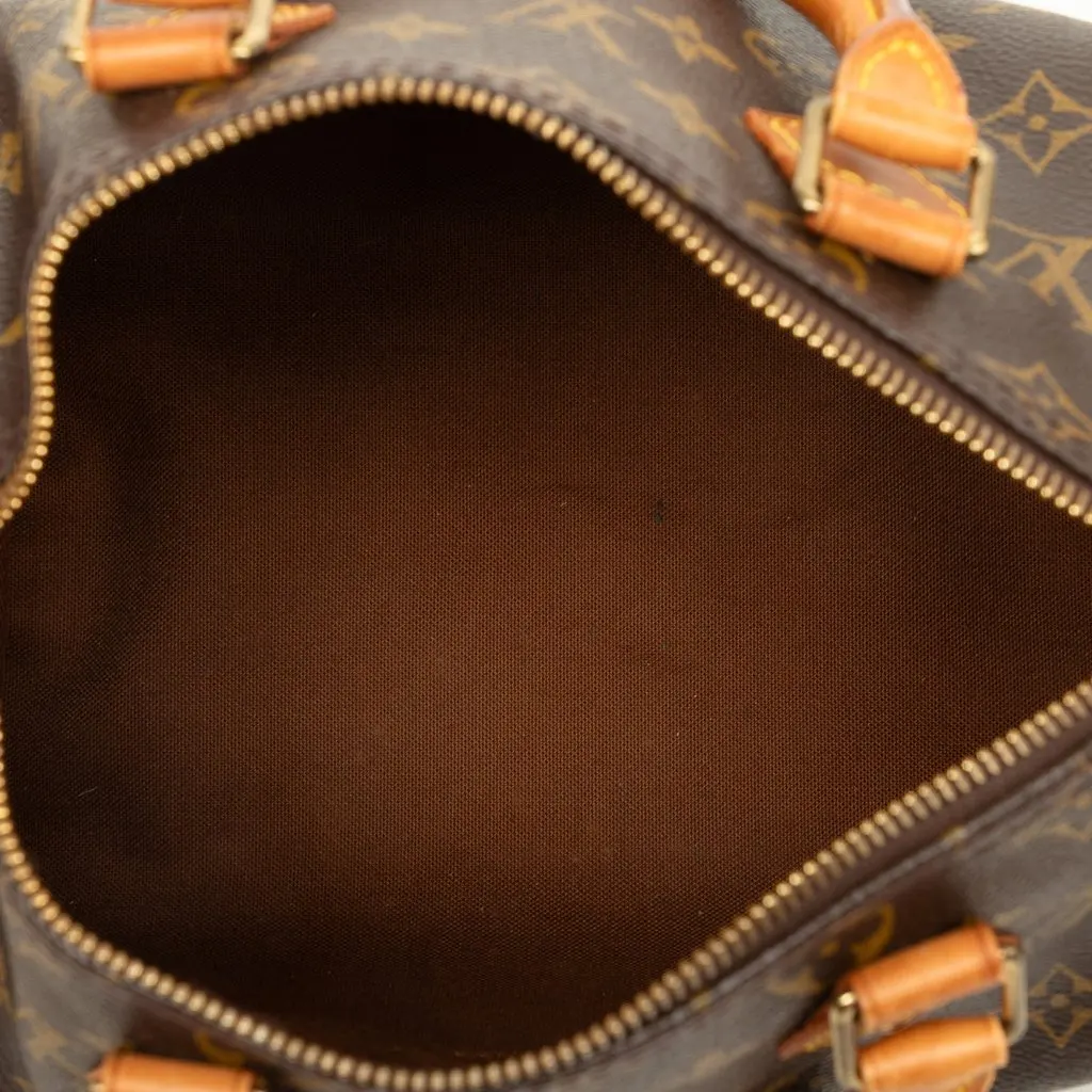 Louis Vuitton Monogram Speedy 25 Brown Canvas Good - Model View