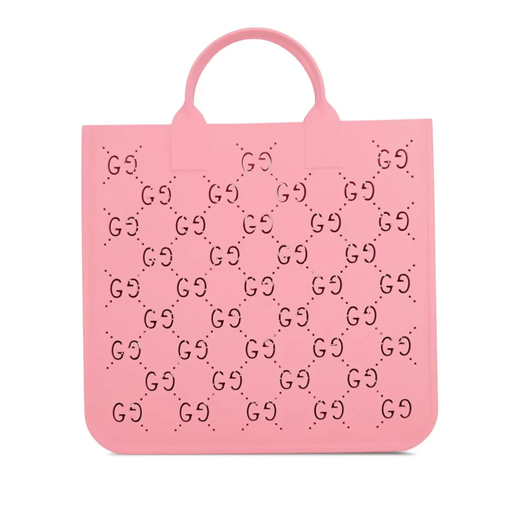 Gucci Kids GG Rubber Tote Pink Polyester Good - Front View
