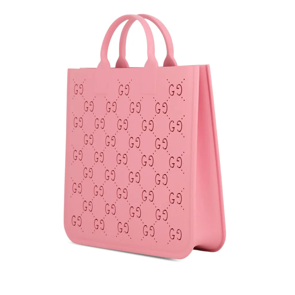 Gucci Kids GG Rubber Tote Pink Polyester Good - Back View