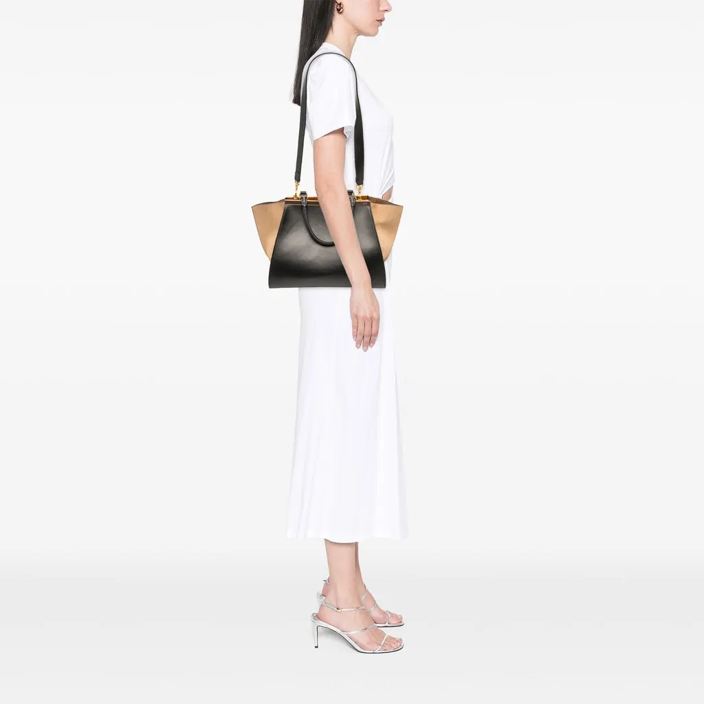 Fendi Medium Bicolor Calfskin and Suede 3Jours Satchel Black Leather Very good - Box View