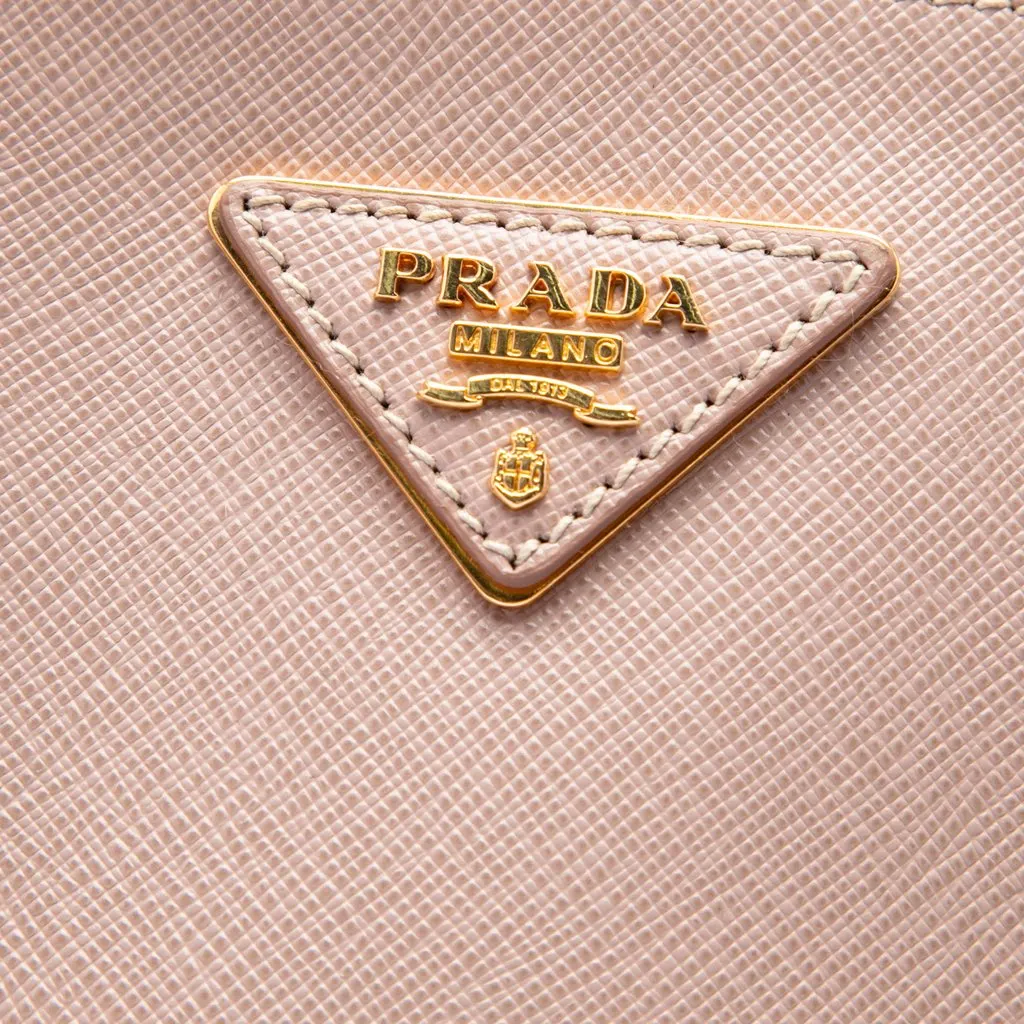 Prada Large Saffiano Lux Galleria Double Zip Satchel Brown Leather Very good - Box View