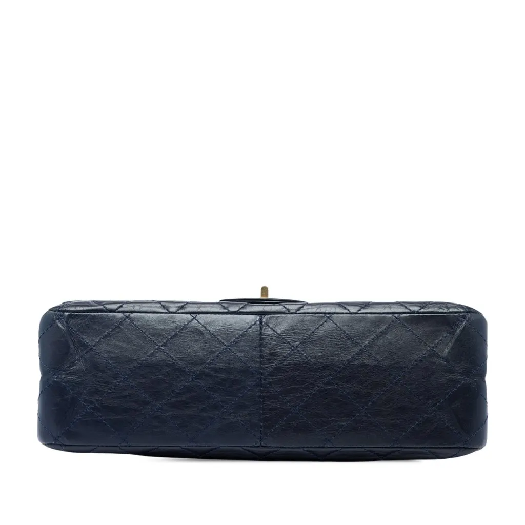 Chanel Quilted Aged Calfskin Reissue 2.55 Double Flap 227 Blue Leather Very good - Inside View