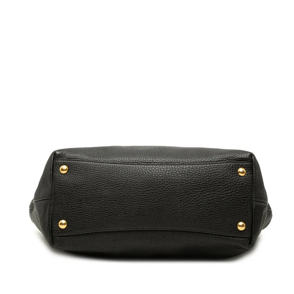 Miu Miu Vitello Daino Open Convertible Tote Black Leather Very good - Inside View