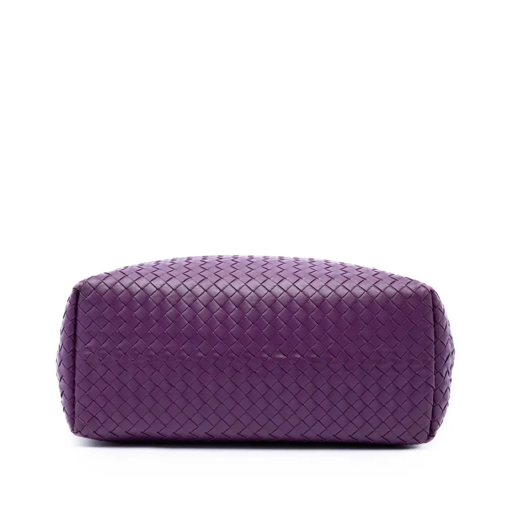 Bottega Veneta Intrecciato Garda Leather Tote Bag Purple Leather Good - Inside View