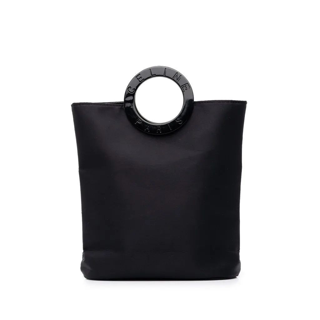 Celine Nylon Ring Handbag Black Polyamide Very good - Front View