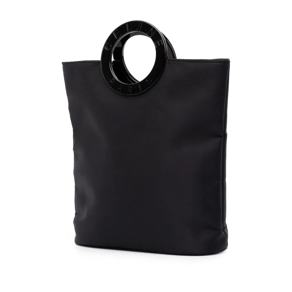 Celine Nylon Ring Handbag Black Polyamide Very good - Back View
