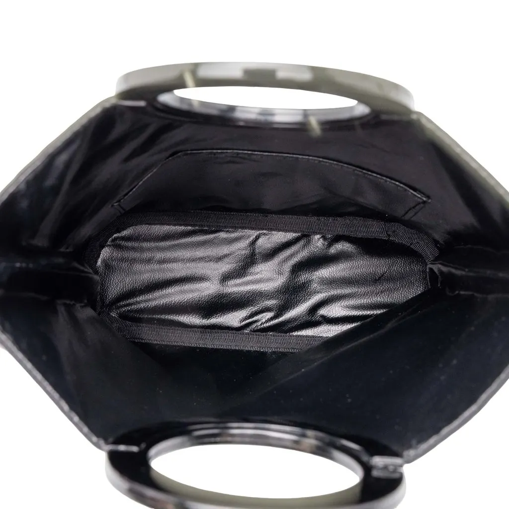 Celine Nylon Ring Handbag Black Polyamide Very good - Model View