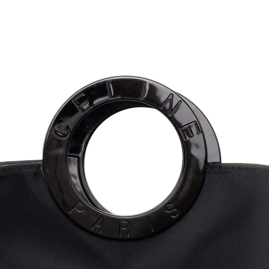 Celine Nylon Ring Handbag Black Polyamide Very good - Box View