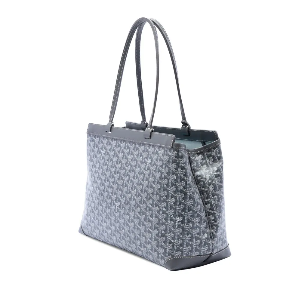 Goyard Goyardine Bellechasse PM Grey Canvas Good - Back View