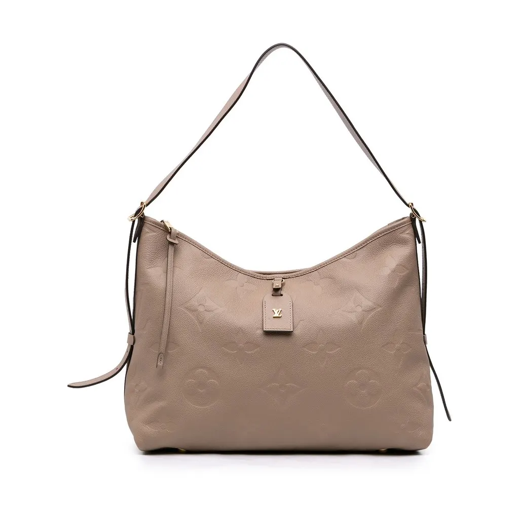 Louis Vuitton Monogram Empreinte CarryAll MM Brown Leather Very good - Front View