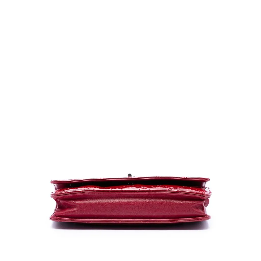 Chanel Quilted Patent Reissue 2.55 Wallet On Chain Red Leather Very good - Inside View