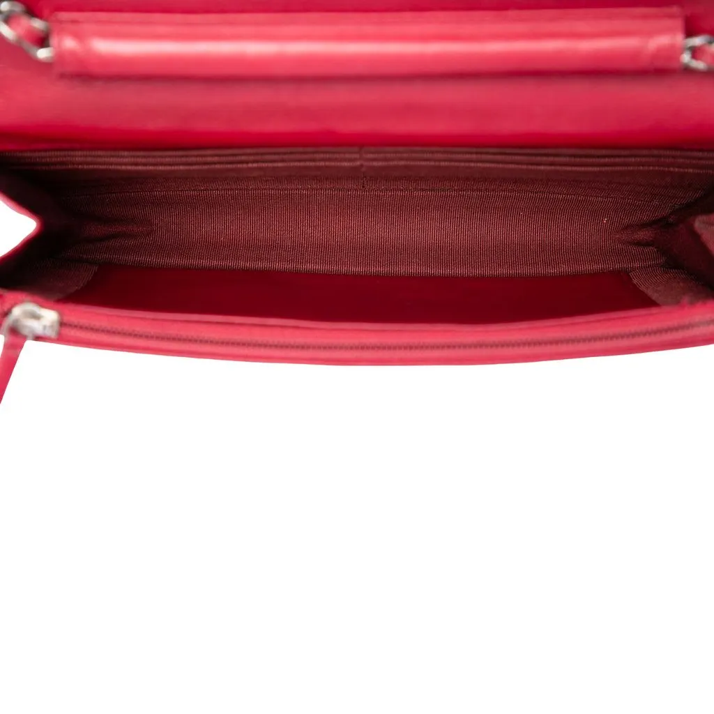 Chanel Quilted Patent Reissue 2.55 Wallet On Chain Red Leather Very good - Model View