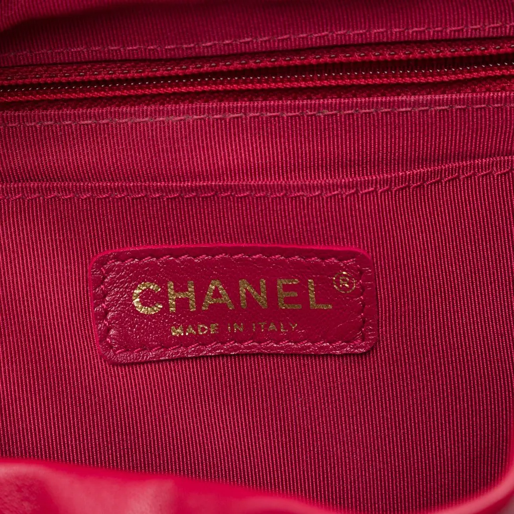 Chanel Mini Quilted Lambskin Urban Spirit Backpack Red Leather Very good - Box View