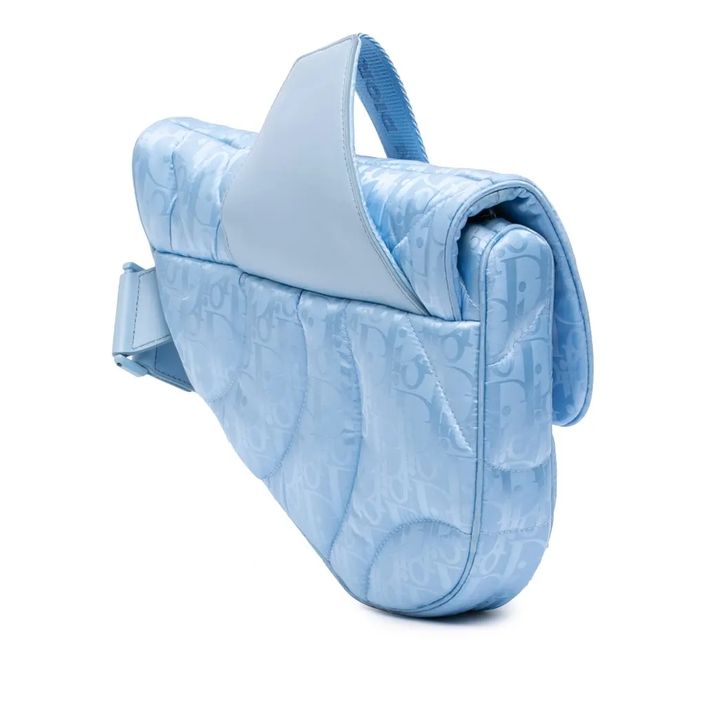 Dior ERL Oblique Mirage Technical Fabric Saddle Crossbody Blue Very good - Back View