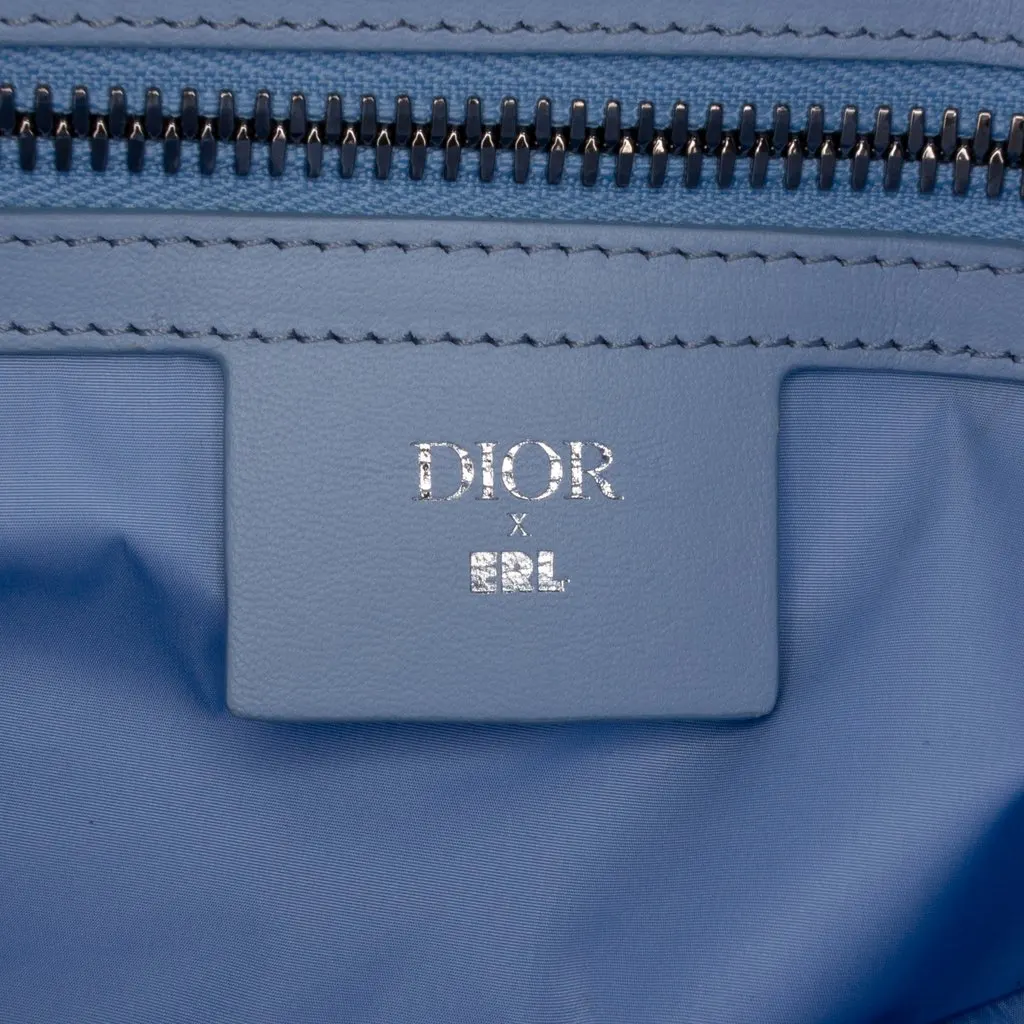 Dior ERL Oblique Mirage Technical Fabric Saddle Crossbody Blue Very good - Box View