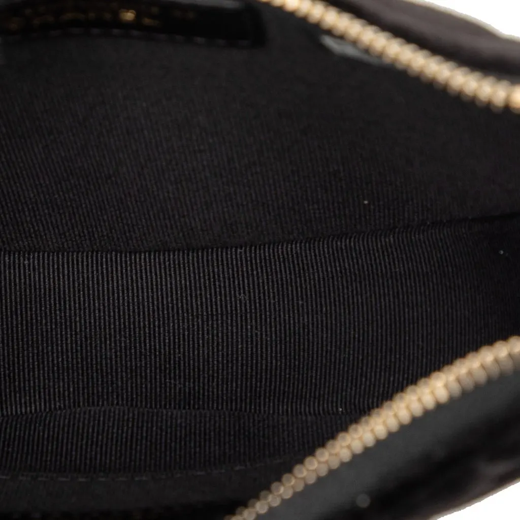 Chanel CC Quilted Velour Half Moon Chain Crossbody Black Very good - Model View