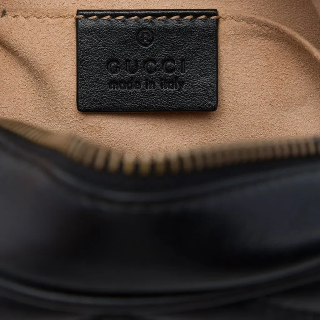 Gucci Mini GG Marmont Matelasse Calfskin Crossbody Black Leather Very good - Box View